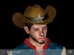 Sims 3 — Sheriff hat Western style by Shushilda2 — Set clothing for cowboys from the Wild West Hat: - new mesh - 2