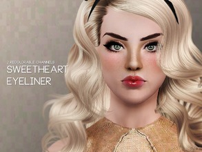 Sims 3 — Sweetheart Eyeliner by Pralinesims — Eyeliner with lashes, 2 recolorable channels