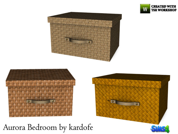 Sims 4 — kardofe_Aurora bedroom_Box by kardofe — Wicker box with handle, decorative, in three different textures 