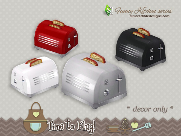 Sims 4 — Funny kitchen - Time to Plug - toaster by SIMcredible! — by SIMcredibledesigns.com available at TSR