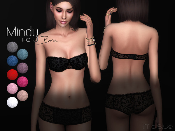 Sims 4 — Mindy Bra HQ by Ms_Blue — - Strapless lace bra - Female, teen to elder - 10 Colors - HQ Compatible 