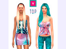 Sims 4 — Ribs + Circulatory System Top by Verismaya2 — Female Top in two recolors for young-adult girls! 