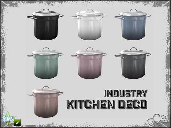 Sims 4 — Kitchen Industry Deco Pot v3 by BuffSumm — Part of the *Industry Series*
