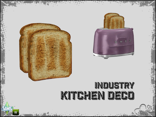 Sims 4 — Kitchen Industry Deco Toast (for Toaster) by BuffSumm — Part of the *Industry Series*