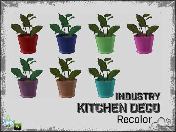 Sims 4 — Kitchen Industry Deco Potted Plant Recolor by BuffSumm — Part of the *Industry Series*