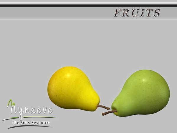 Sims 4 — Pear (side) by NynaeveDesign — Fruits - Pear (side) Located in: Decor - Miscellaneous Decor Decor - Clutter