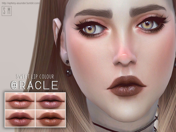 Sims 4 — [ Oracle ] - Simple Lip Colour by Screaming_Mustard — A simple and cute lip colour with raised cupid's bow. For