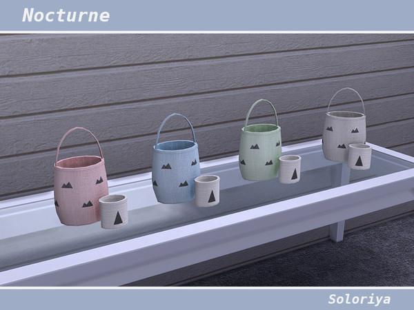 Sims 4 — Nocturne Decorative Baskets by soloriya — Two decorative baskets in a one mesh. Part of Nocturne set. 4 color