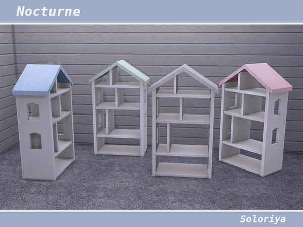 Sims 4 — Nocturne Dollhouse Storage by soloriya — Dollhouse storage with many slots for you favorite decorative items.