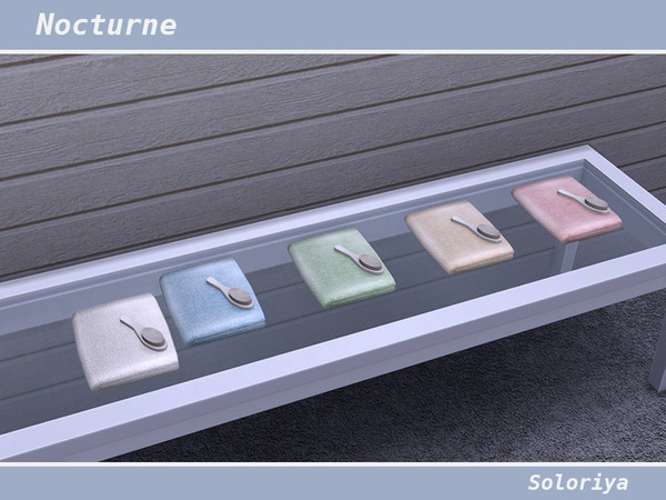 Sims 4 — Nocturne Towel with a Hairbrush by soloriya — Towel with a hairbrush. Part of Nocturne set. 5 color variations.