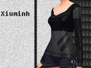 Sims 4 — Post Grunge Leather Blouse by Ichi1822 — Dark yet modern blouse complete with zippers.