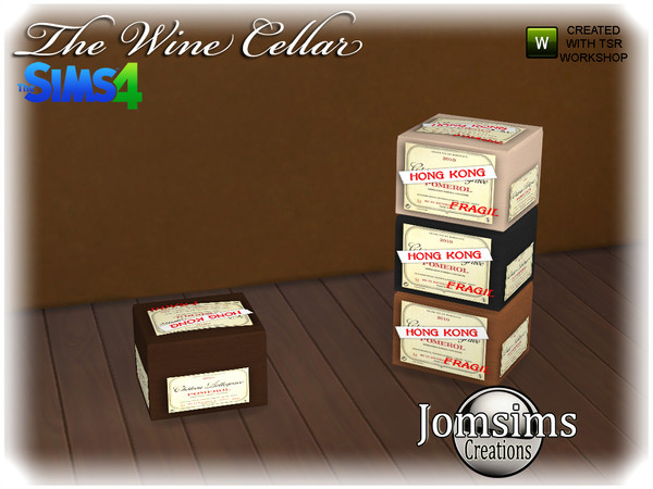Sims 4 — Cardboard wine la cave a vin by jomsims — Cardboard wine la cave a vin