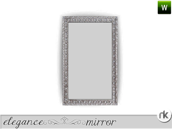 Sims 4 — Elegance Bathroom Mirror by nikadema — This is a unique piece. A mirror made in silver.