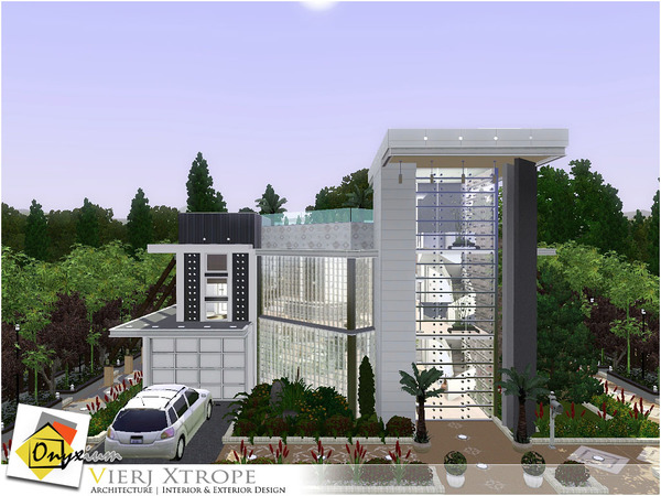 Sims 3 — Vierj Xtrope by Onyxium — On the first floor: Living Room | Dining Room | Kitchen | Bathroom | Garage On the