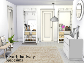 Sims 4 — Elvarli hallway by spacesims — Stylish furniture pieces adorn this hallway. The tonal color palette and delicate