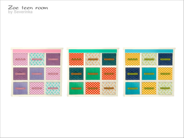 Sims 4 — [Zoe] - dresser by Severinka_ — Dresser with multicolor boxes From the set 'Zoe teen room' 3 colors