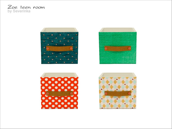 Sims 4 — [Zoe] - multicolor box 02 by Severinka_ — Multicolor box for dresser 02 (orange-green colors) From the set 'Zoe