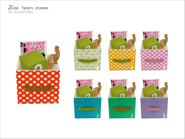 Sims 4 — [Zoe] - multicolor box with toys by Severinka_ — Multicolor box with toys From the set 'Zoe teen room' 7 colors