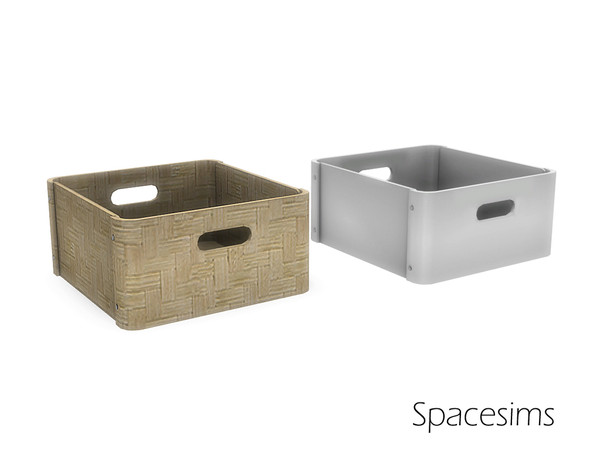 Sims 4 — Elvarli hallway - Box by spacesims — A wicker storage box for contemporary hallways.
