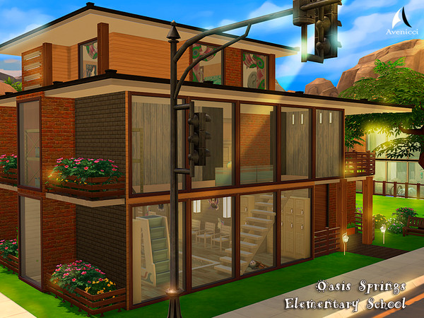 Sims 4 — Oasis Springs Elementary School by AvenicciX — Welcome to the Oasis Springs Elementary School! Science lab for