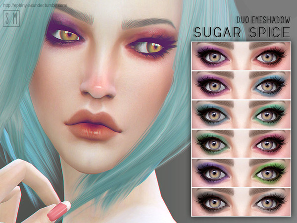 Sims 4 — [ Sugar Spice ] - Duo Eyeshadow by Screaming_Mustard — A unique duo eyeshadow. For females, teen +. With custom