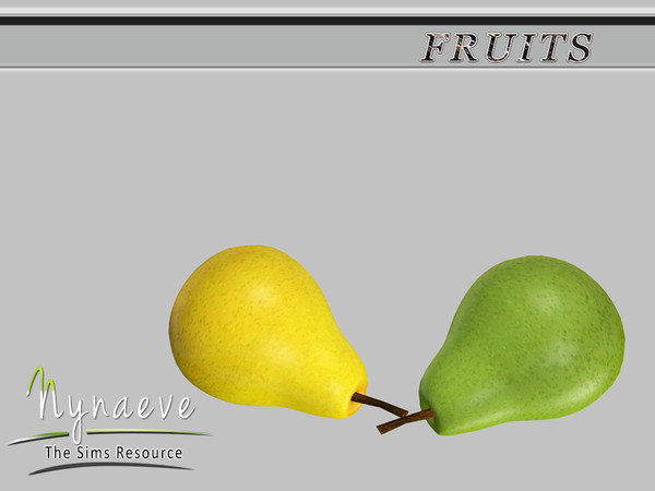 Sims 3 — Pear (side) by NynaeveDesign — Fruits - Pear (side) Located in: Decor - Miscellaneous Decor Decor - Clutter