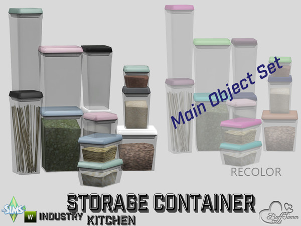 Sims 4 — Kitchen Storage Containers by BuffSumm — Some Clutter Stuff for your Kitchen... Storage Containers - filled and
