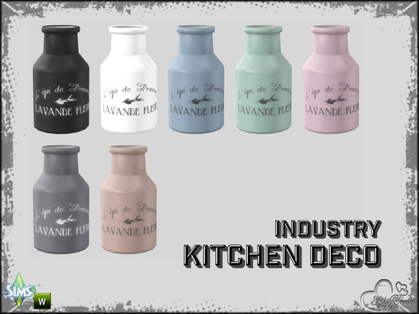 Sims 4 — Kitchen Industry Deco Pt.2 Bottle Fleurs by BuffSumm — Part of the *Industry Series* ***TSRAA***