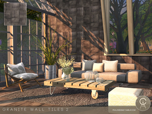 Sims 4 — Granite Wall Tiles 2 by Pralinesims — By Pralinesims