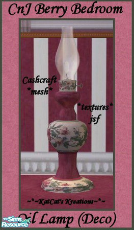 Sims 2 — CnJ Berry Bedroom - Oil Lamp (Deco) by KatCat — Recolor of Cashcraft\'s \"Vintage Charm Bedroom - Oil Lamp