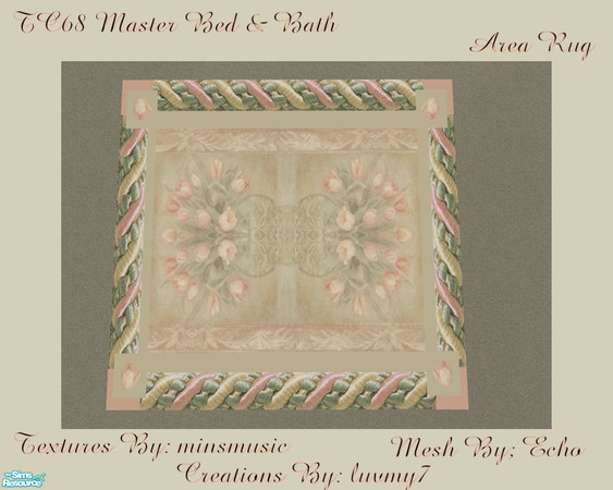 Sims 2 — TC68 Master Bed and Bath - 3x4 Area Rug by luvmy7 — A very nice 3x4 rug recolored to match my TC68 Master Bed