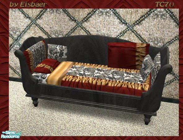 Sims 2 — Chez Dark Princess TC70 - Daybed by Eisbaerbonzo — Singe daybed with lots of cushion. Be aware: The bedding -