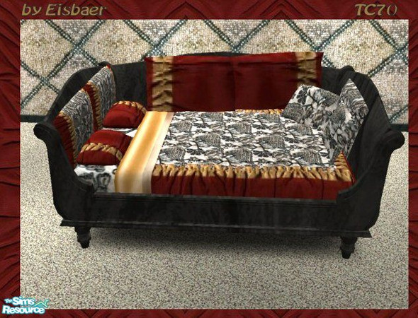 Sims 2 — Chez Dark Princess TC70 - Big Daybed by Eisbaerbonzo — Double daybed. It looks funny when Sims access it from