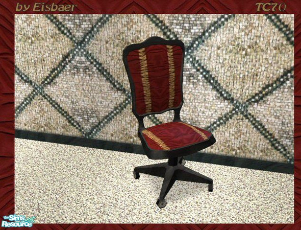 Sims 2 — Chez Dark Princess TC70 - Deskchair by Eisbaerbonzo — Roller desk chair in velvet and gold - it will be a