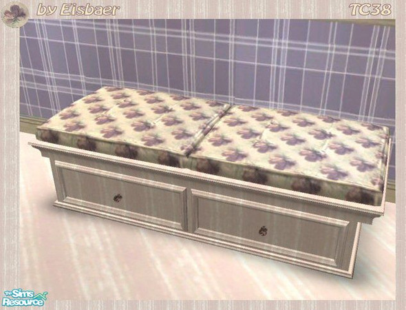 Sims 2 — Chez Moi Charme TC38 - Windowseat by Eisbaerbonzo — Bleached wood windowseat with romantic cushion
