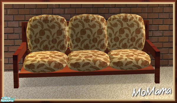 Sims 2 — NK Homeright Living Room - Sofa by MoMama — Relax with a good book on this sofa of sturdy cedar wood with yellow