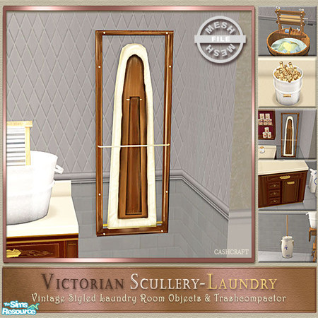 Sims 2 — Victorian Scullery Hanging Ironing Board by Cashcraft — It is washday and you are anxious to try out your new