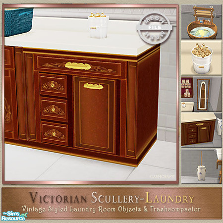 Sims 2 — Victorian Scullery Trash Compactor by Cashcraft — It is washday and you are anxious to try out your new fangled