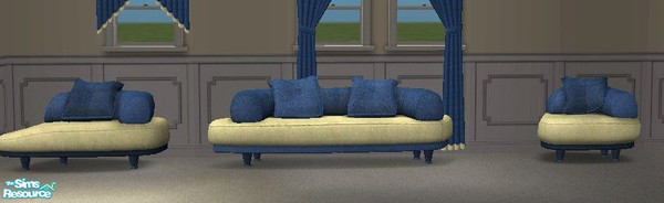Sims 2 — Lemon and Denim Seating by SeanzShySweetie — Part of the Lemon and Denim Living Room Set