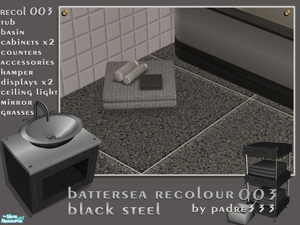 Sims 2 — Battersea Recol 03 - Stacked Towels by Padre — Definitely one for those forgotten bachelor Sims. Jet-black ebony