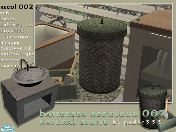 Sims 2 — Battersea Recol 02 - Laundry Hamper by Padre — Recolour of the Battersea Bathroom set in an off white natural