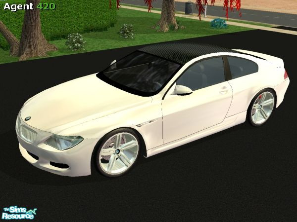 Sims 2 — BMW M6 White Metallic Paint by Agent420 — A BMW M6 with White Metallic Paint. Mesh by Tre Zillah. (Note: Must