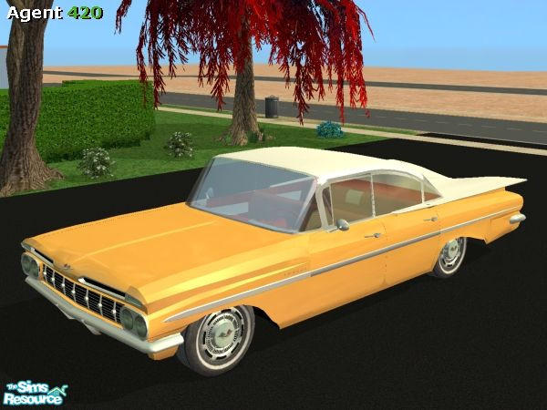 Sims 2 — Old School Orange 1959 Chevrolet Impala by Agent420 — An Old School Orange 1959 Chevrolet Impala Paint Job. Mesh