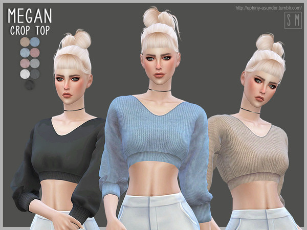 Sims 4 — [ Megan ] - Crop Top by Screaming_Mustard — A comfy and slouchy every day crop top. For females, teen +. With