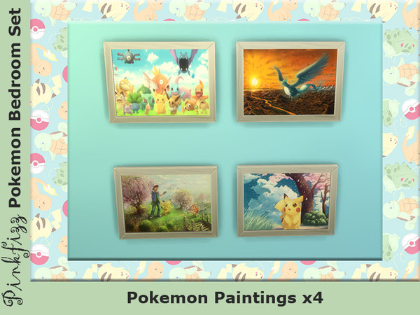 Sims 4 — Pinkfizz Pokemon Pictures by Pinkfizzzzz — For the obsessed little sim in your life. Recolour.