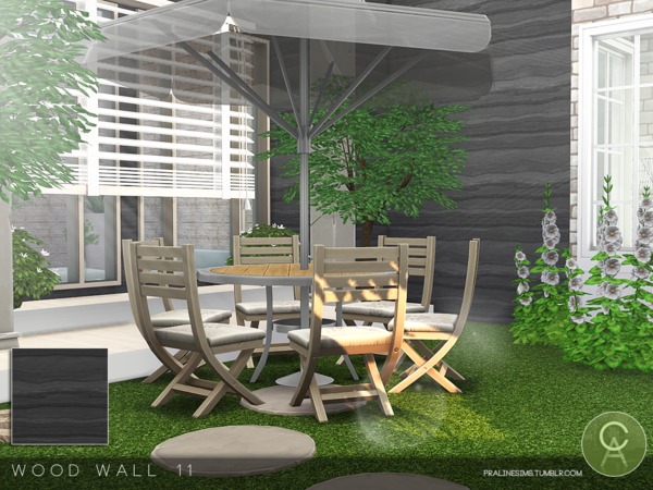 Sims 4 — Wood Wall 11 by Pralinesims — By Pralinesims