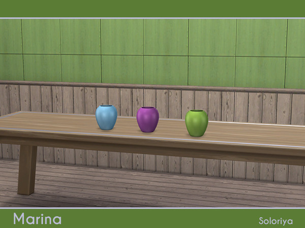 Sims 4 — Marina Vase by soloriya — Single vase. Part of Marina set. 3 color variations. Category: Decorative - Clutter.