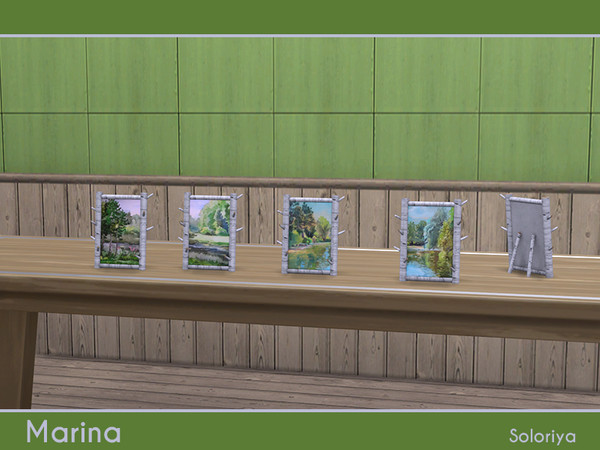 Sims 4 — Marina Paintings by soloriya — Adorable paintings in a birch frame. Part of Marina set. 4 color variations.