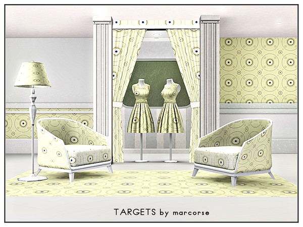 Sims 3 — Targets_marcorse by marcorse — Geometric pattern: concentric circle design in yellow, blue and brown