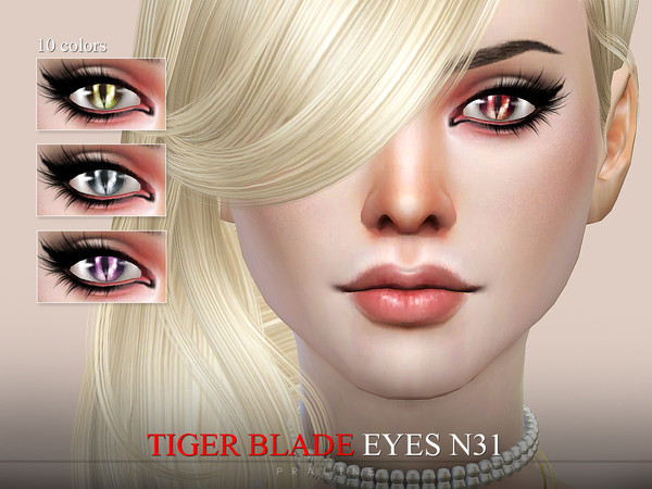 Sims 4 — Tiger Blade Eyes N31 by Pralinesims — Eyes in 10 colors.